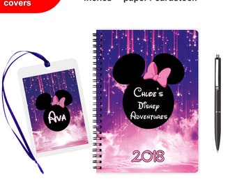 Disney Autograph book Personalized Spiral Notebook Writing journal Minnie Mouse Custom Signature Travelers Kids Girls Diary for girls 2017