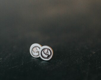 Sterling Silver Earth Stud Earrings
