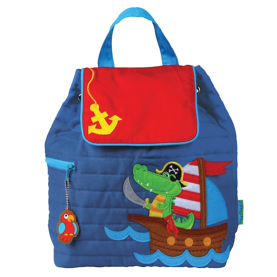 Toddler Stephen Joseph Quilted Pirate Backpack, Personalized Children's Backpack, Kids Backpack, Monogrammed Diaper Bag.