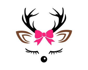 Digi-tizers Deer Girl Face SVG, JPG, Pdf, cutting file, card stock, vinyl, HTV, Cricut, Cameo, Cnc, Laser engraving, Plasma cutting, Vector