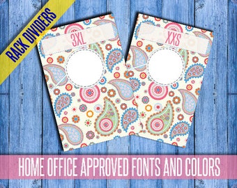 Clothing Rack Dividers! H O Approved Fonts and Colors! 4x6" Print Ready; hanger tags; Pop-Up Boutique; clothing dividers; INSTANT DOWNLOAD!