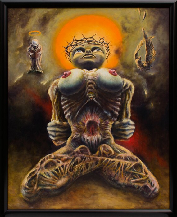 Dark Surreal Art Original oil painting Horror Surrealism 