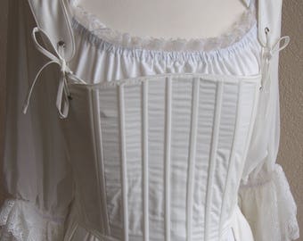 18th century , Georgian Stays French corset Marie Antoinette in Coton in size S to L