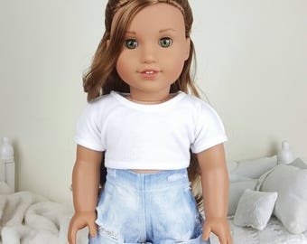 18 inch doll acid wash shorts
