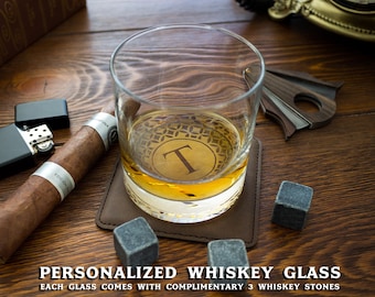 Groomsmen Gift, Personalized Whiskey Glasses, Custom Whiskey Rocks, Whiskey Stones, Wedding Gift, Engagement Gift, Engraved Whiskey Glass