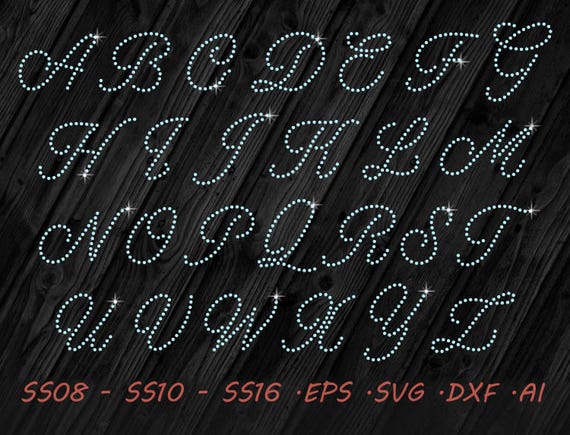 Download Rhinestone Calligraphic Font SVG EPS DXF Ai Digital