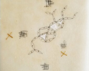 Daily Drawing April 5, 2018 / Whimsical Drawing / Mixed Media Drawing with Beeswax