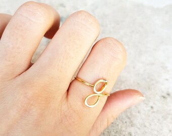 22k Gold Custom Initial G ring Gold initial jewelry Gold letter G ring Name ring Personalized ring Bridesmaid gift Wedding gift Di&De
