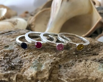 Bezel Ring, Gold Bezel Ring, Stacking Rings, Stackable Rings, Birthstone Rings, Stacking Birthstone Rings, Gold Stacking Rings, Mother's Day