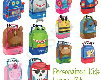 Personalized Kids Lunch Box, Lunch Bag, Boys Lunch box, Girls Lunch box, Lunch Pals 12 different designs