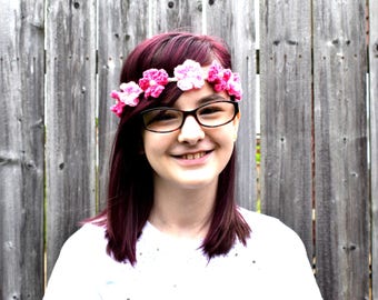 Crochet Pearl Flower Crown