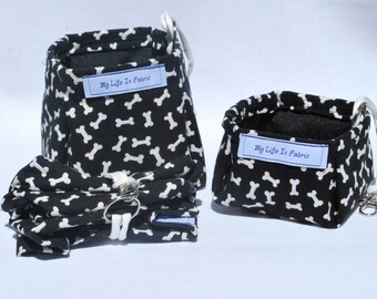 Pet Bowl Portable Dog Water Dish Packable Collapsible Packable Pet Water Bowl Black Dog Bones