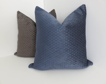 P/Kaufmann Fabrics- Blue Chenille Pillow Covers- Chenille Pillows- Blue Pillow Covers- Accent Pillows- Decorative Pillow Covers- Accent Home