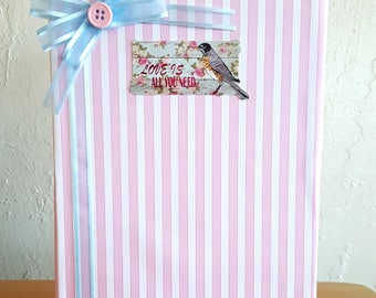 Pink White and Blue Pinstriped Homemade and Homebound BoundEra Journal