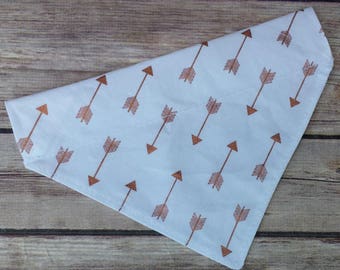 Rose Gold Dog Bandana / Arrows Dog Bandana / Rose Gold Cat Bandana / Dog Scarf / Over the Collar / Dog Neckerchief / Puppy Bandana /Dog Gift