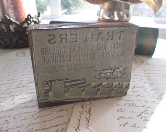 Vintage Printing Press Block - Trailers