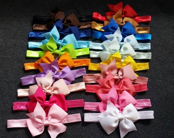 Baby Girl Headband, Baby Bow Headband Set, Baby Bows, Baby Headbands, 4 Inch Bows, Newborn Girl, Toddler, Infant, Bow Headbands, Baby Girl