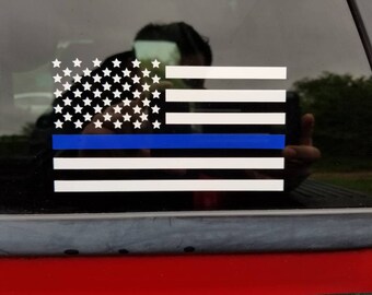 Thin blue line decal | Etsy