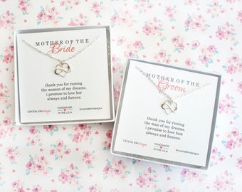 Mother in Law Wedding Gift, Mother of the Bride Gift, Mother of the Groom Gift, Heart Infinity Necklace, Wedding Gifts