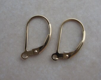 8 gold filled leverback ear wires 21g