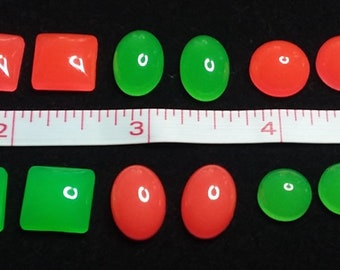 Neon Glow in the Dark Cabochon, Mixed Lot