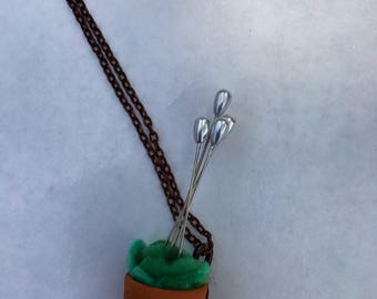 Succulent Pincushion Necklace