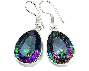 V3 Jewelry Sterling Silver Set of Two Green Mystic Topaz and Natural White Topaz Stud Earring main image 0
