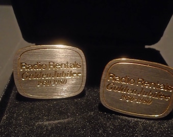 Cuff links Radio Rentals Golden Jubilee 1930-80, Original Box, Collectable, Gift Ideas, Vintage