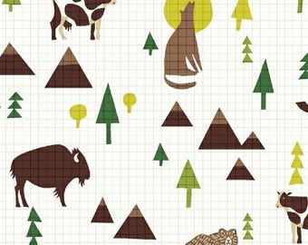 Coast to Coast Wildlife White 43006-3 by Whistler Studios for Windham Fabrics