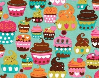 Turquoise cupcake Miller patchwork fabric
