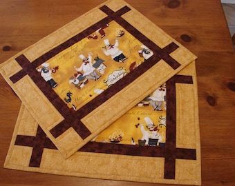French Chef Pieced and Quilted Placemats