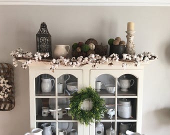 Cotton Garland. Cotton Boll Garland. Faux Cotton Garland. Cotton Decor. Rustic Wedding. Fixer Upper. Farmhouse Decor.