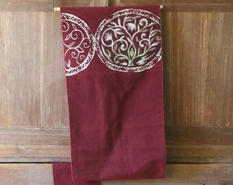 Silk Obi - Obi - Japanese Obi - Raw Silk Obi - Obi Belt - Vintage Obi - Woman's Obi - Kimono Obi - Nagoya Obi - Kimono Sash - Tree of Life