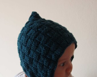 baby bonnet pattern - baby pixie hat pattern - pdf knit baby and newborn bonnet pattern