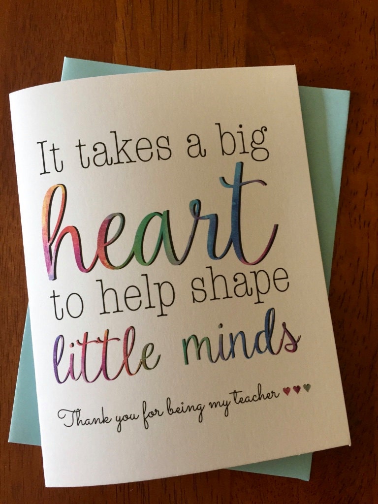 to my teacher greeting cardteacher thank you card it takes a