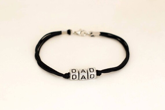 MYKA Personalized Name Bracelet - Engraved Leather Bracelet For Men, Black Or Brown, Customizable Up To 21 Characters