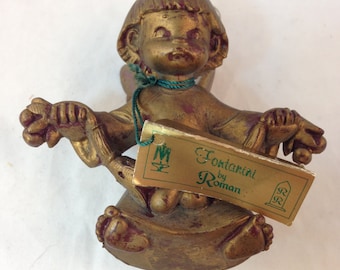 Angel Ornament Made in Italy Authentic Reproduction of Fontanini Sculpture Hand Painted 3.5" Tall 3.25" Wide Previously 24 Dollars ON SALE