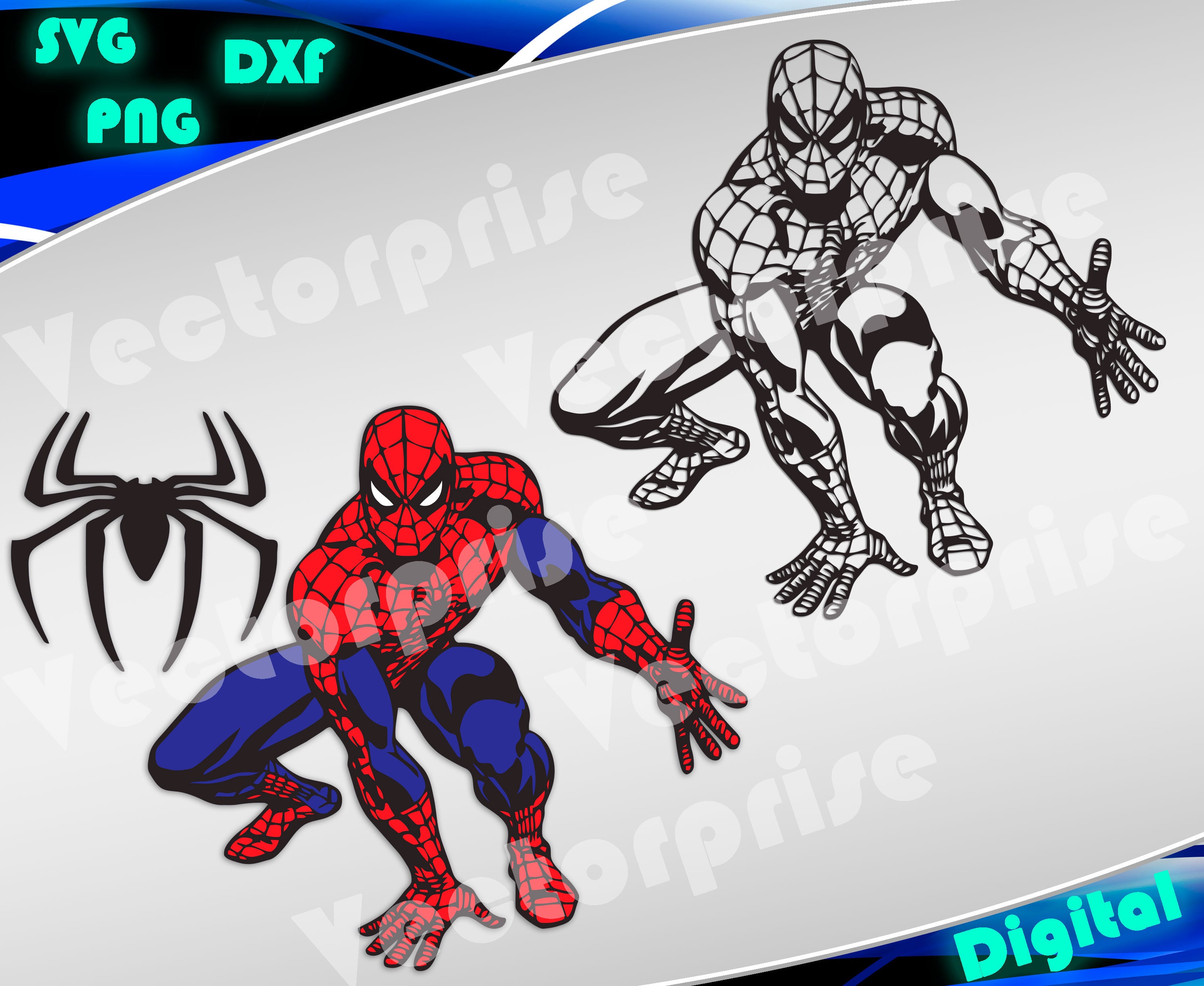 Spiderman svg Superheroes svg Spiderman silhouette stencil