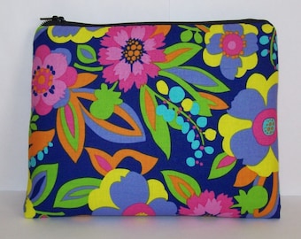 Pipe Pouch, Tropical Floral Bag, Pipe Case, Pipe Bag, XL Zipper Bag, Stoner, Padded Pipe Pouch, Hippie, 420, Gadget Bag, 7.5" x 6" - X LARGE