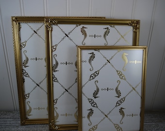 Simply Elegant Table Top Gold Metal Picture Frames (Set of 3) One 5x7 and Two 8 x 10