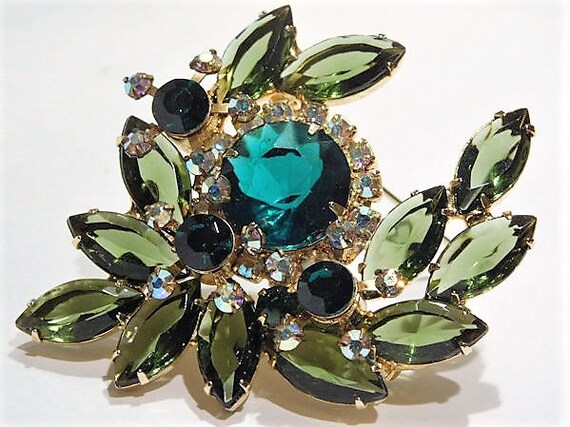 Juliana Green Rhinestone Brooch / Verified