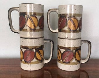 Set of 4 Stoneware Mugs