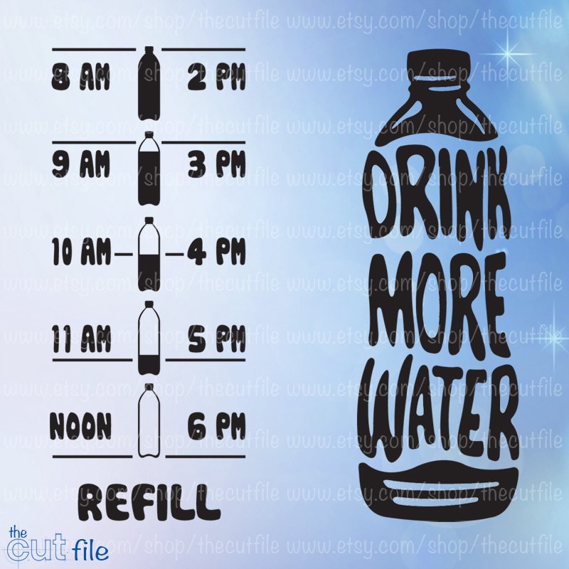 Download Drink More Water svg Water bottle front & back motivation
