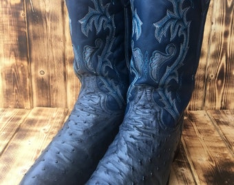 Dan post cowboy boots, exotic full quill ostrich 10.5E.W