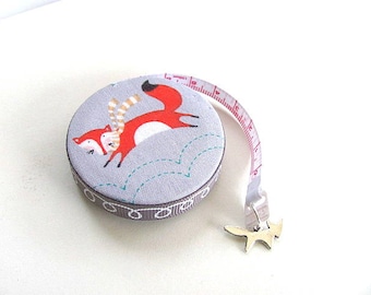 Tape Measure Foxes Wearing Scarves Retractable Measuring Tape