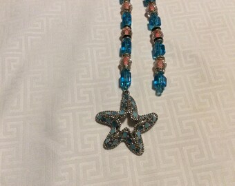 Nautical pull chains, Starfish Chain Pulls!, Decorative fan pulls, beaded fan light pulls, starfish fan light pulls, beach fan light pull,