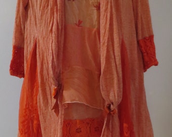 Coral boho chic spring three piece set