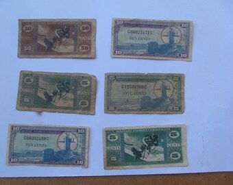 Military Payment Certificate- Certificates - 5C -10C- 50C -