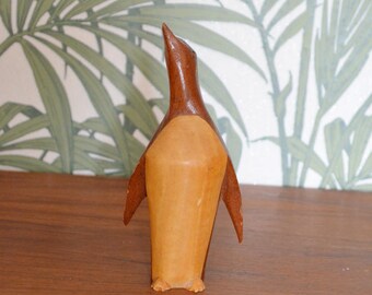 Mid century teak Penguin figurine Vintage