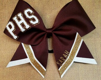 Sidelines Cheer Bow, YOU PICK COLORS, Custom Cheer Bow, School Cheer Bow, Big Cheer Bow, Glitter Cheer Bow